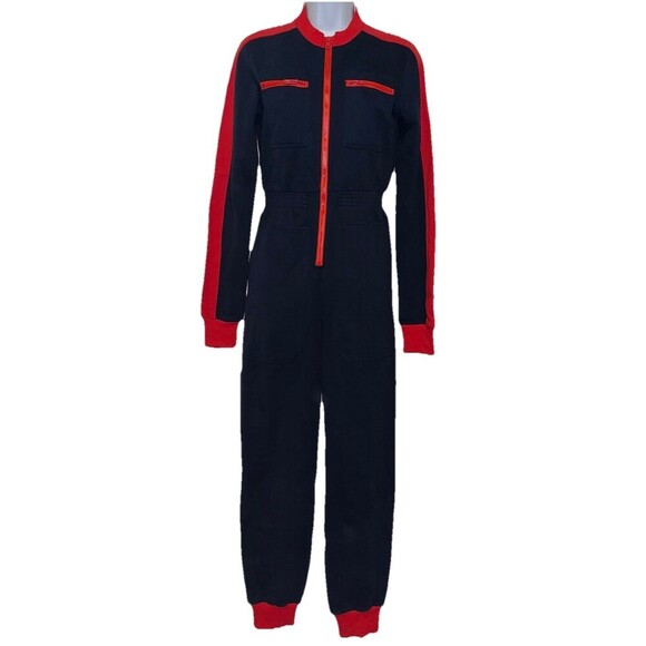 LF Markey (Size 0) Boilersuit Blue Red Pockets Workwear Winter Skiing - Picture 4 of 16